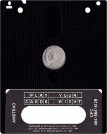 Cartridge artwork for Play Your Cards Right on the Amstrad CPC.