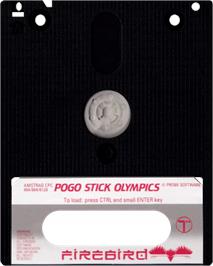 Cartridge artwork for Pogostick Olympics on the Amstrad CPC.