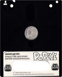 Cartridge artwork for Popeye on the Amstrad CPC.