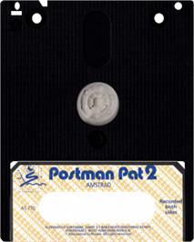 Cartridge artwork for Postman Pat 2 on the Amstrad CPC.