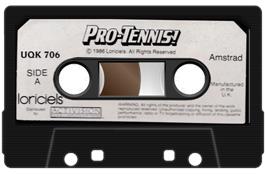 Cartridge artwork for Pro Tennis Simulator on the Amstrad CPC.