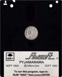 Cartridge artwork for Pyjamarama on the Amstrad CPC.