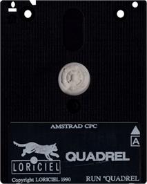Cartridge artwork for Quadrel on the Amstrad CPC.