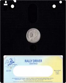 Cartridge artwork for Rally Driver on the Amstrad CPC.