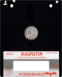Cartridge artwork for Rasputin on the Amstrad CPC.