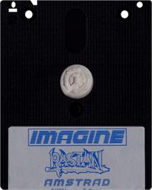 Cartridge artwork for Rastan Saga on the Amstrad CPC.