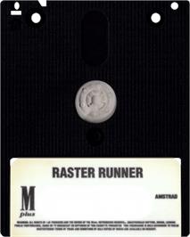 Cartridge artwork for Raster Runner on the Amstrad CPC.