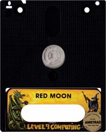 Cartridge artwork for Red Moon on the Amstrad CPC.