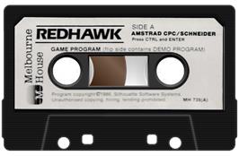 Cartridge artwork for Redhawk on the Amstrad CPC.