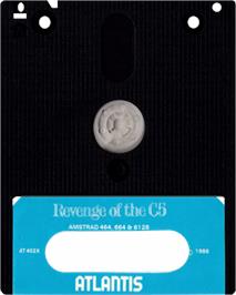 Cartridge artwork for Revenge Of The C5 on the Amstrad CPC.