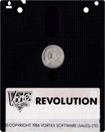 Cartridge artwork for Revolution on the Amstrad CPC.