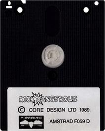 Cartridge artwork for Rick Dangerous on the Amstrad CPC.