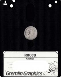 Cartridge artwork for Rocco on the Amstrad CPC.