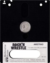 Cartridge artwork for Rock 'n Wrestle on the Amstrad CPC.