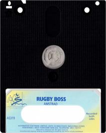 Cartridge artwork for Rugby Boss on the Amstrad CPC.