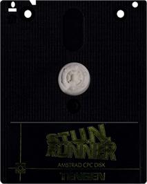 Cartridge artwork for S.T.U.N. Runner on the Amstrad CPC.