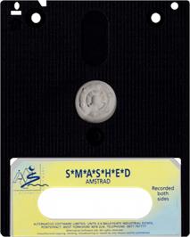 Cartridge artwork for SMASHED on the Amstrad CPC.