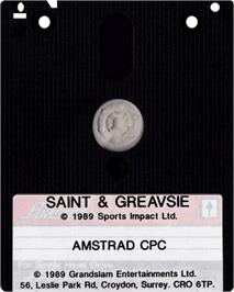 Cartridge artwork for Saint And Greavsie on the Amstrad CPC.