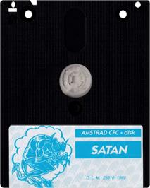 Cartridge artwork for Satan on the Amstrad CPC.