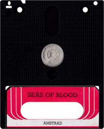 Cartridge artwork for Seas of Blood on the Amstrad CPC.