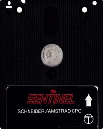 Cartridge artwork for Sentinel on the Amstrad CPC.