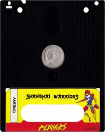 Cartridge artwork for Shanghai Warriors on the Amstrad CPC.