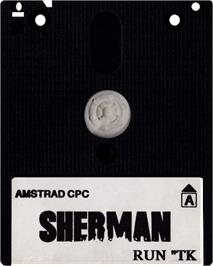 Cartridge artwork for Sherman M4 on the Amstrad CPC.