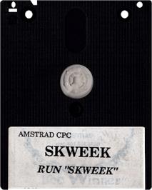 Cartridge artwork for Skweek on the Amstrad CPC.