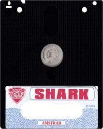 Cartridge artwork for Sky Shark on the Amstrad CPC.
