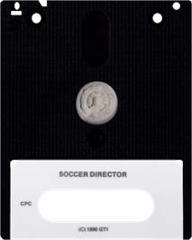 Cartridge artwork for Soccer Director on the Amstrad CPC.
