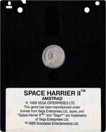 Cartridge artwork for Space Harrier 2 on the Amstrad CPC.