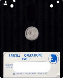 Cartridge artwork for Special Operations on the Amstrad CPC.