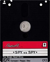 Cartridge artwork for Spy vs. Spy Trilogy on the Amstrad CPC.