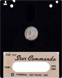 Cartridge artwork for Star Commando on the Amstrad CPC.