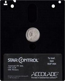 Cartridge artwork for Star Control on the Amstrad CPC.