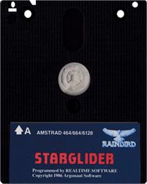 Cartridge artwork for Starglider on the Amstrad CPC.