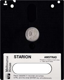 Cartridge artwork for Starion on the Amstrad CPC.
