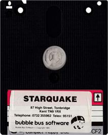 Cartridge artwork for Starquake on the Amstrad CPC.