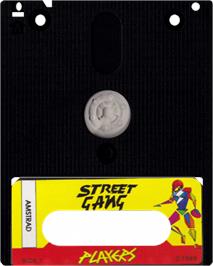Cartridge artwork for Street Gang on the Amstrad CPC.