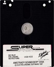 Cartridge artwork for Super Sprint on the Amstrad CPC.
