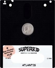 Cartridge artwork for Superkid on the Amstrad CPC.