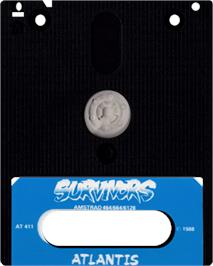 Cartridge artwork for Survivors on the Amstrad CPC.