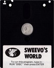 Cartridge artwork for Sweevo's World on the Amstrad CPC.