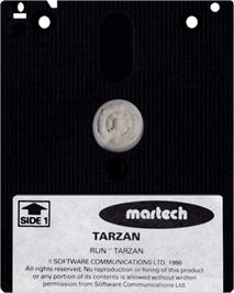 Cartridge artwork for Tarzan on the Amstrad CPC.