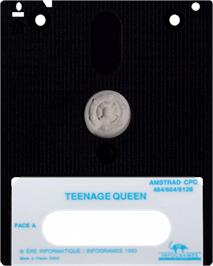 Cartridge artwork for Teenage Queen on the Amstrad CPC.