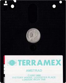 Cartridge artwork for Terramex on the Amstrad CPC.