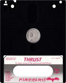 Cartridge artwork for Thrust on the Amstrad CPC.