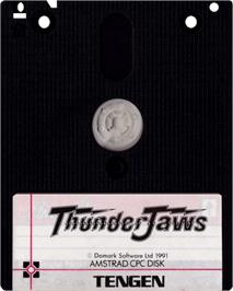 Cartridge artwork for Thunder Jaws on the Amstrad CPC.