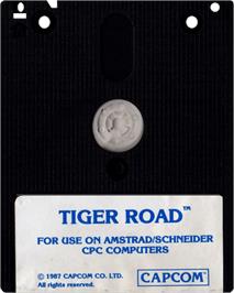 Cartridge artwork for Tiger Road on the Amstrad CPC.
