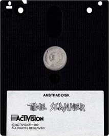 Cartridge artwork for Time Scanner on the Amstrad CPC.
